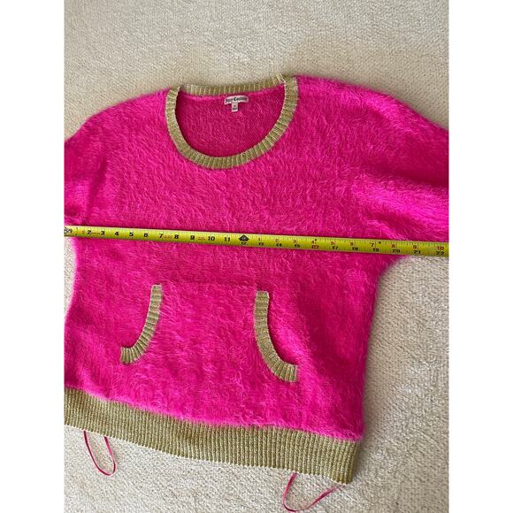 Juicy Couture Women's Fuzzy Textured Sweater Hot Pink S Y2K AHS Style Nostalgia - Picture 12 of 14